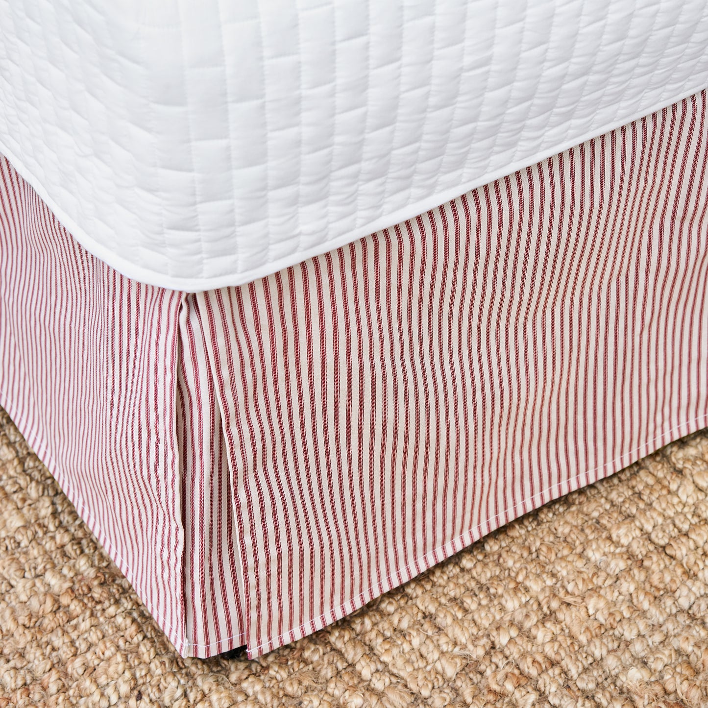 Ticking Stripe Bed skirt |  14 Colors Available | Twin, Full, Queen, King