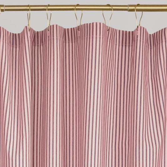 Red Ticking Stripe Shower Curtain