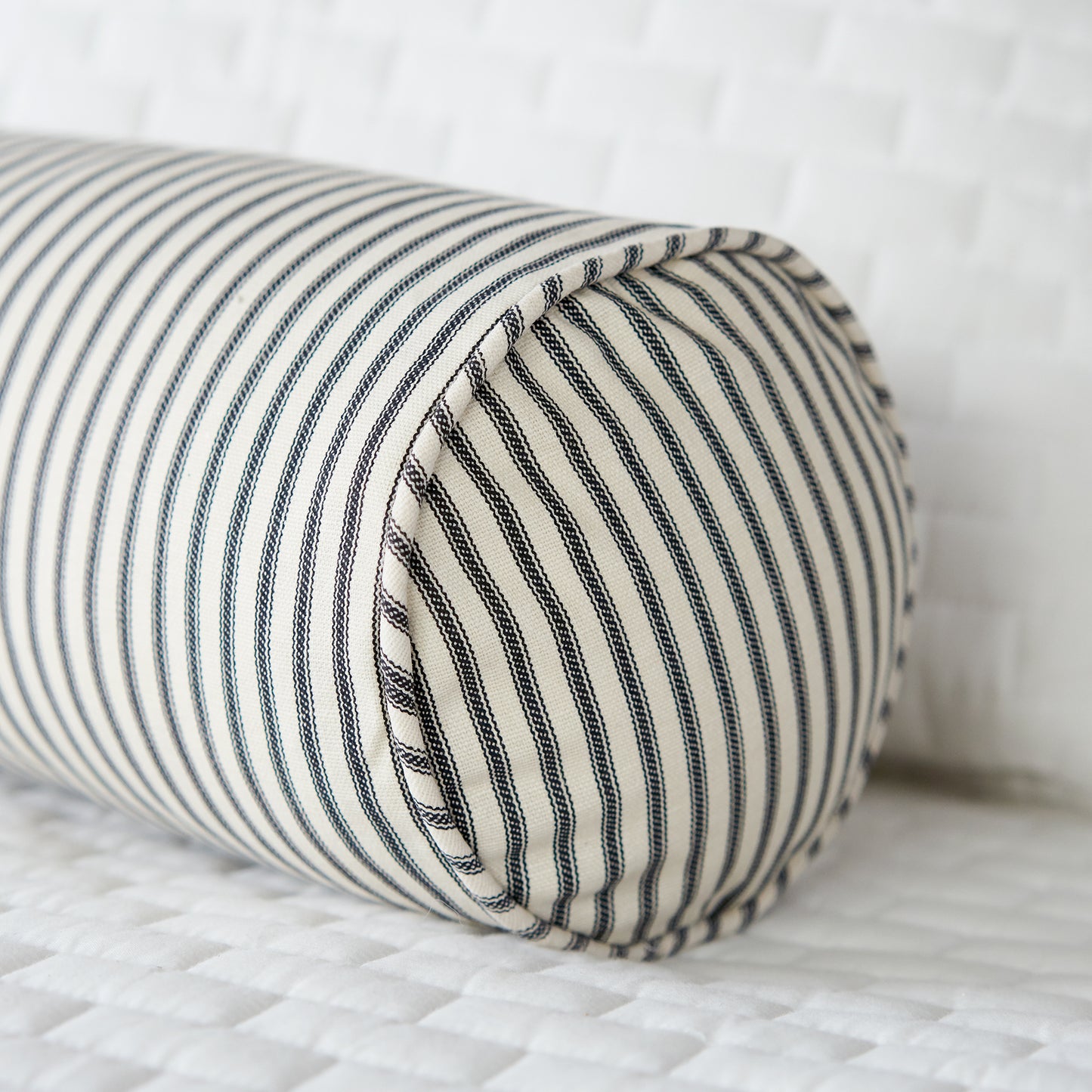 Black Ticking Stripe Bolster Pillow