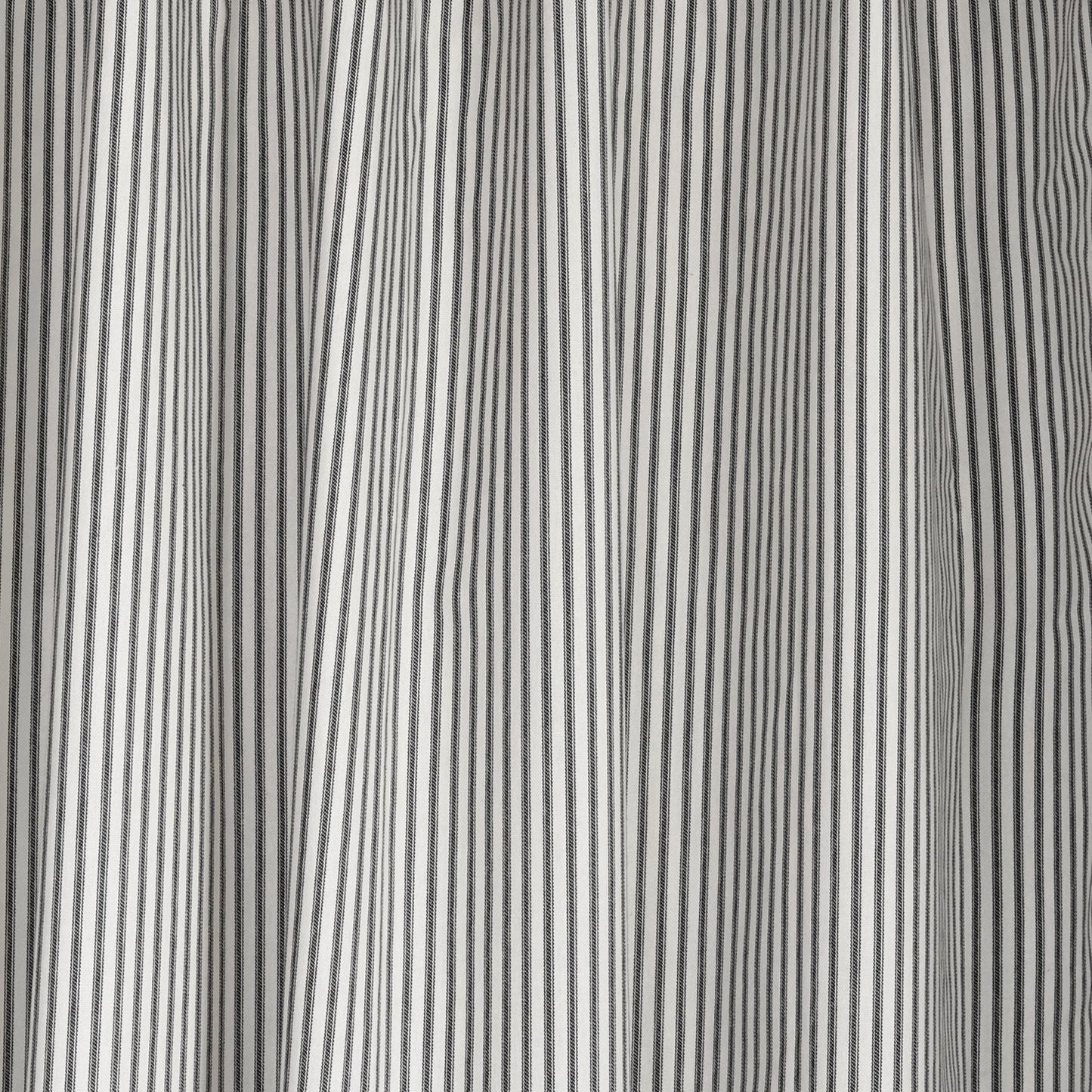 black ticking stripe curtains close up