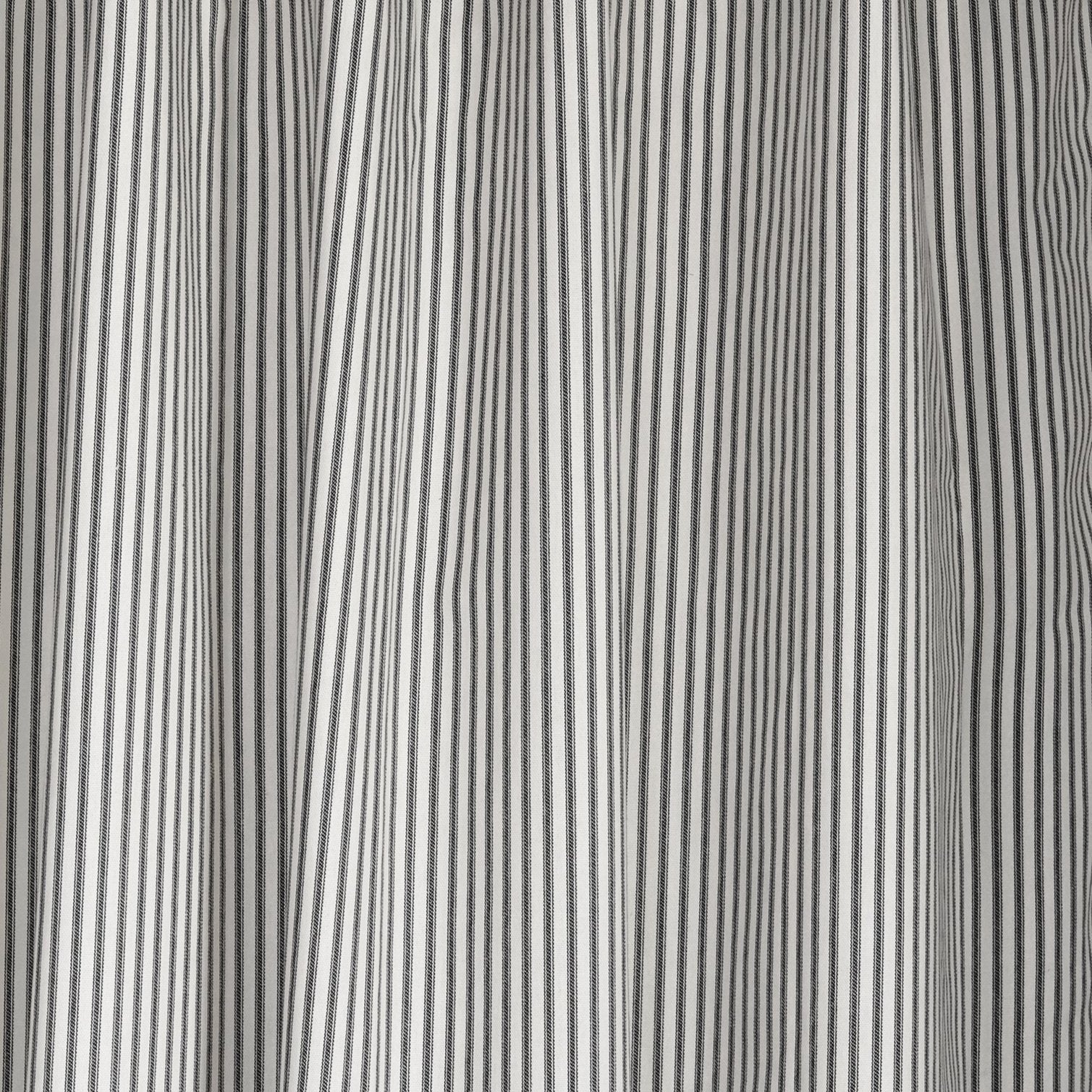 black ticking stripe curtains close up