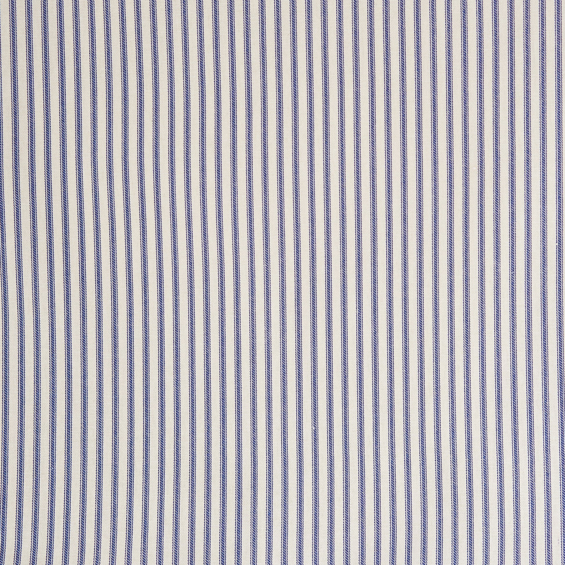 navy and cream ticking stripe fabric close up