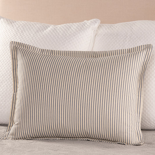 Ticking Stripe Pillow Sham  Standard Size Flange Style