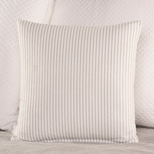 Gray and White Ticking Stripe Throw Pillow Cover 8 Sizes Made in USA