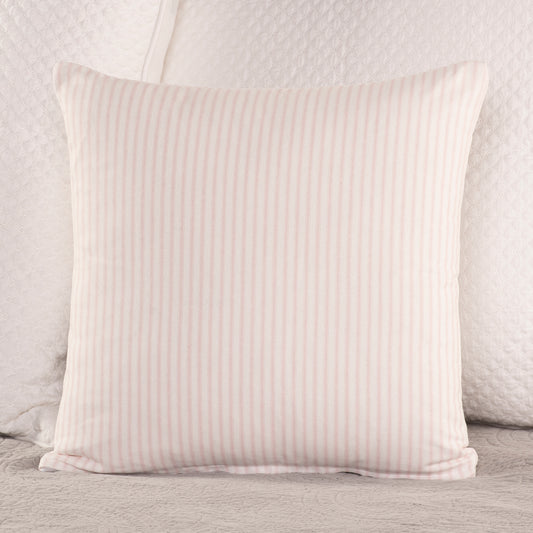 Pink and White Ticking Stripe Throw Pillow Cover 8 Sizes Made in USA