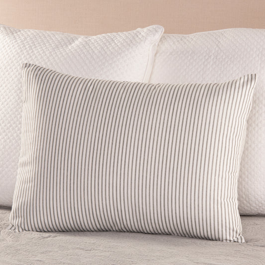 Black and White Ticking Stripe Pillow Sham Standard Euro or King