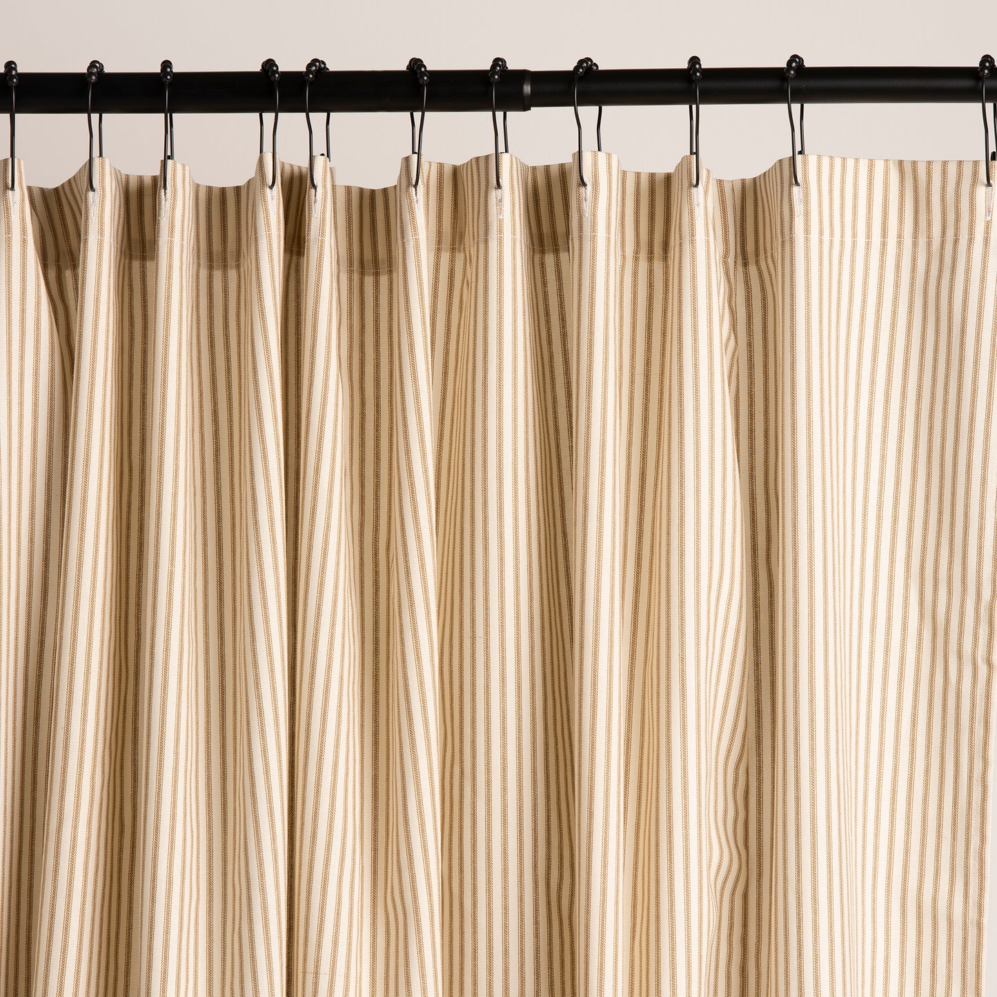 Brown Ticking Stripe Shower Curtain