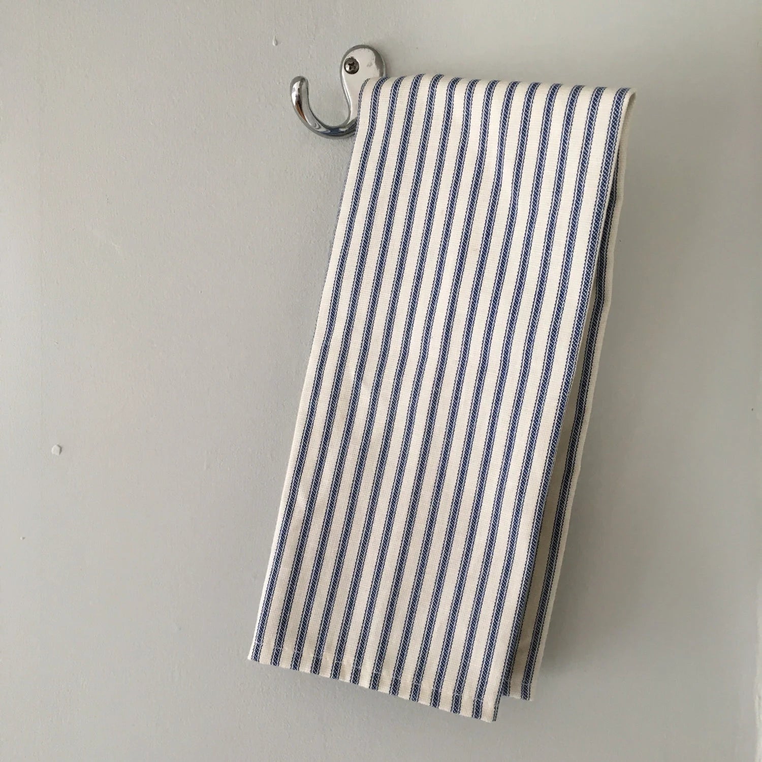 blue ticking stripe towel