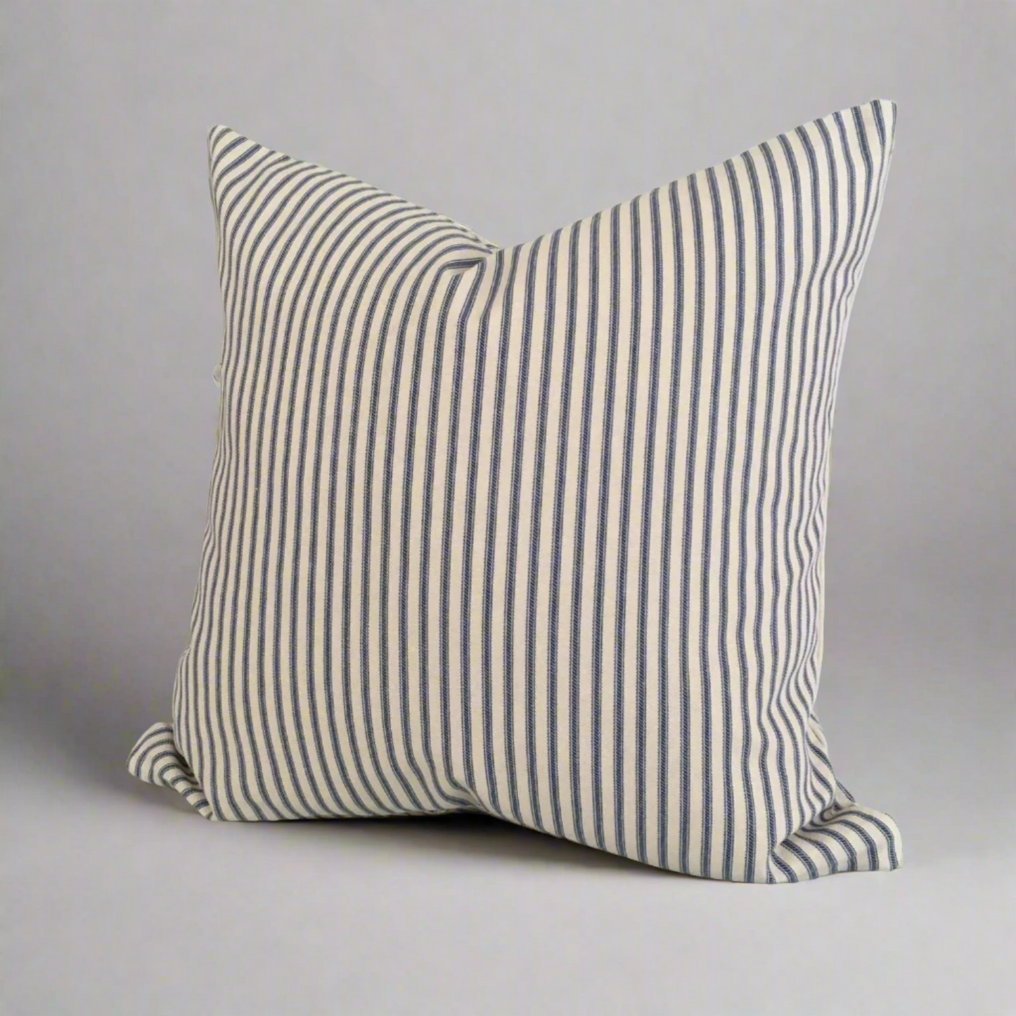 ticking stripe throw pillow navy blue