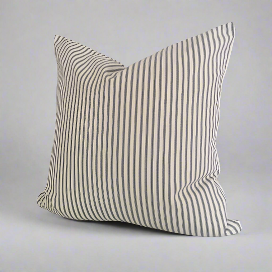 Gray Ticking Stripe Throw Pillow Cover 8 Sizes Available