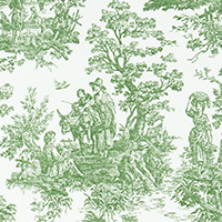 Toile Shower Curtain Green Black or Red Toile de Jouy fabric