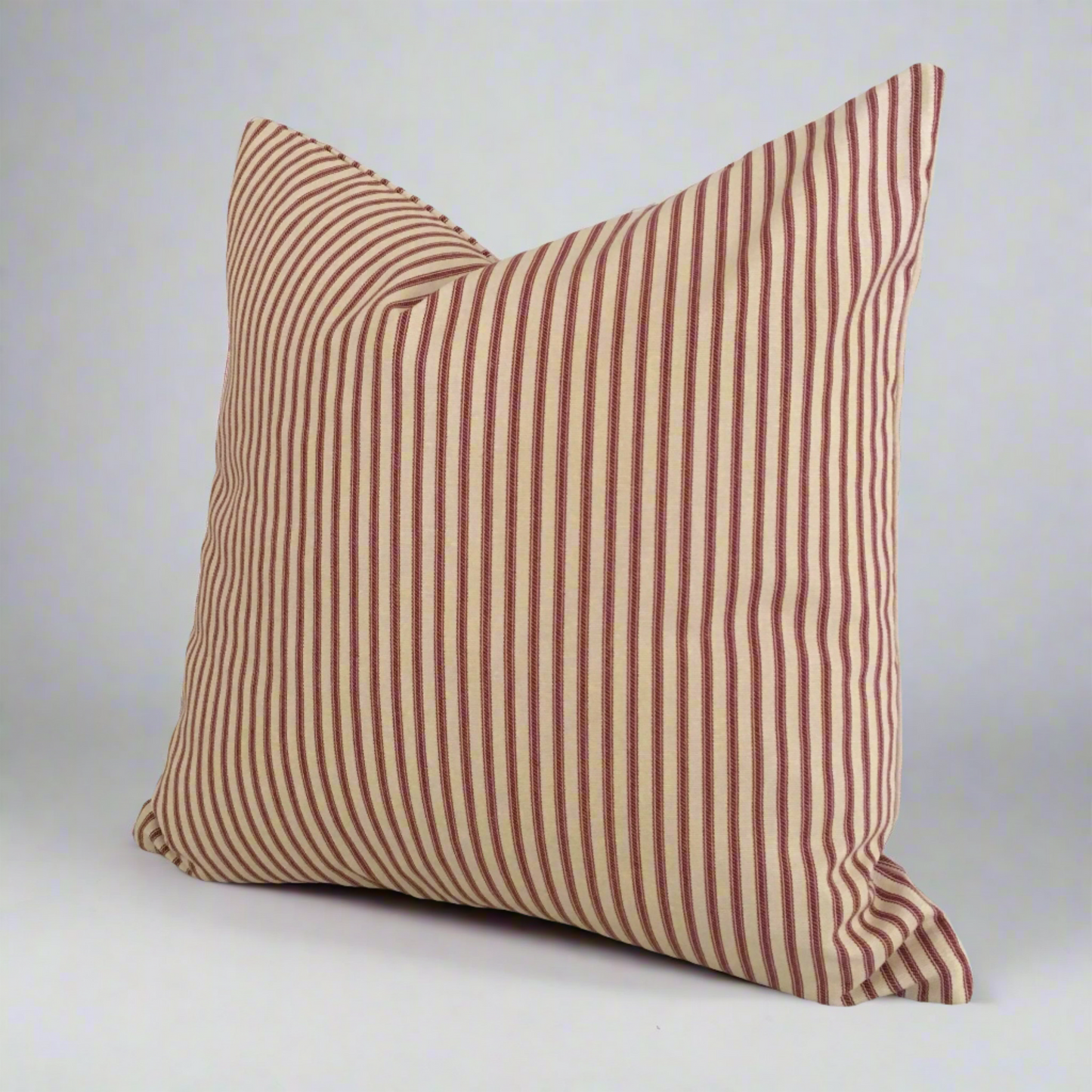 red ticking stripe throw pillow