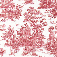 Toile Shower Curtain Green Black or Red Toile de Jouy fabric