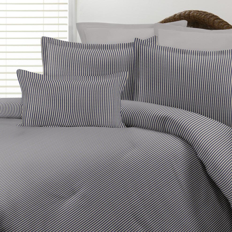 ticking stripe comforter cover navy blue ticking