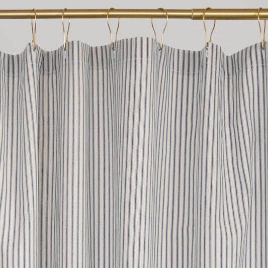 Gray Ticking Stripe Shower Curtain