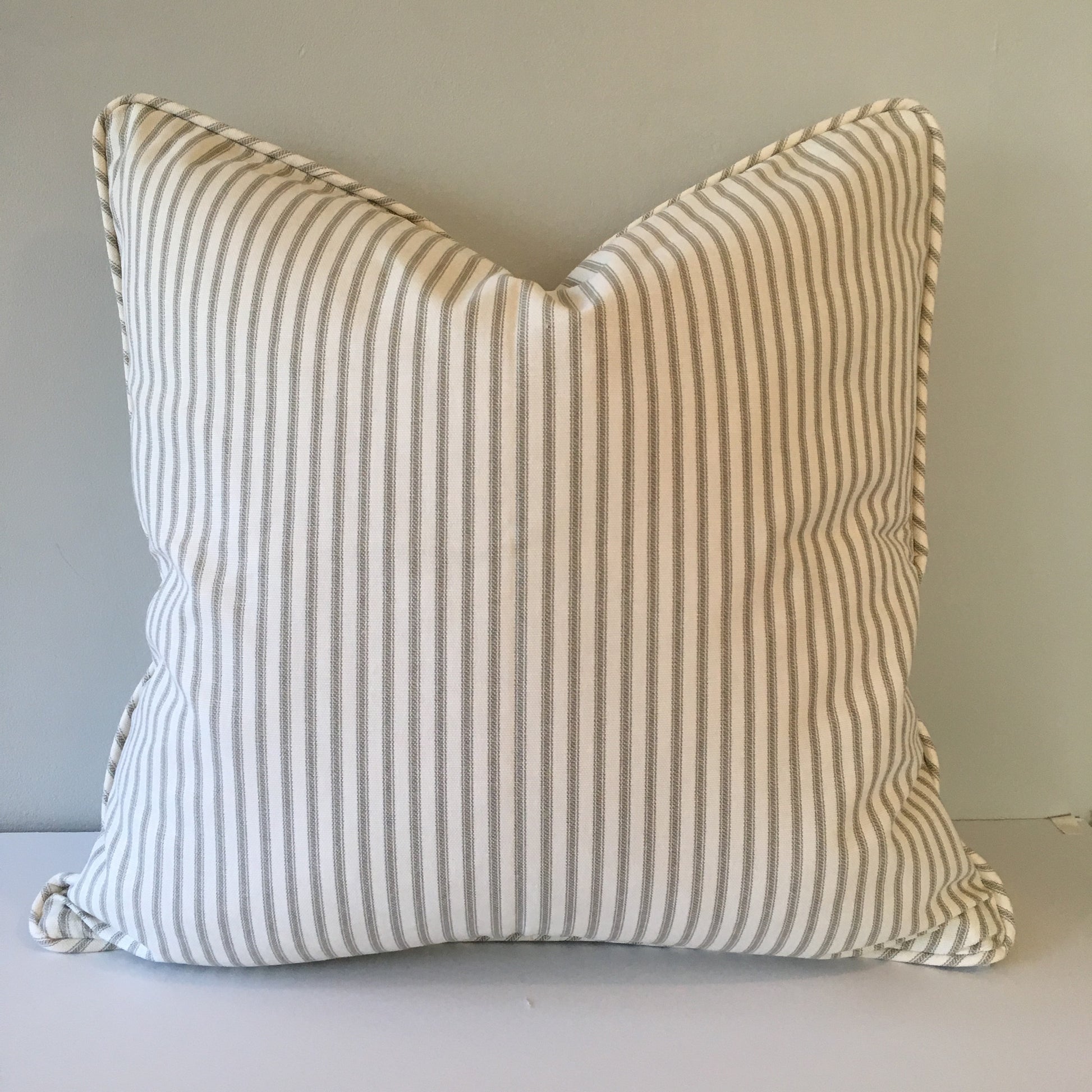 Gray Gables Ticking Stripe 18 x 18 Pillow Cover